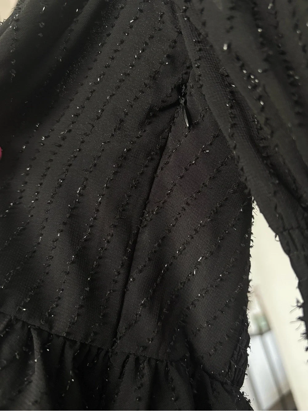 ASTR The Label Black Textured Peplum Puff Sleeve Square Neck Top Revolve - Small